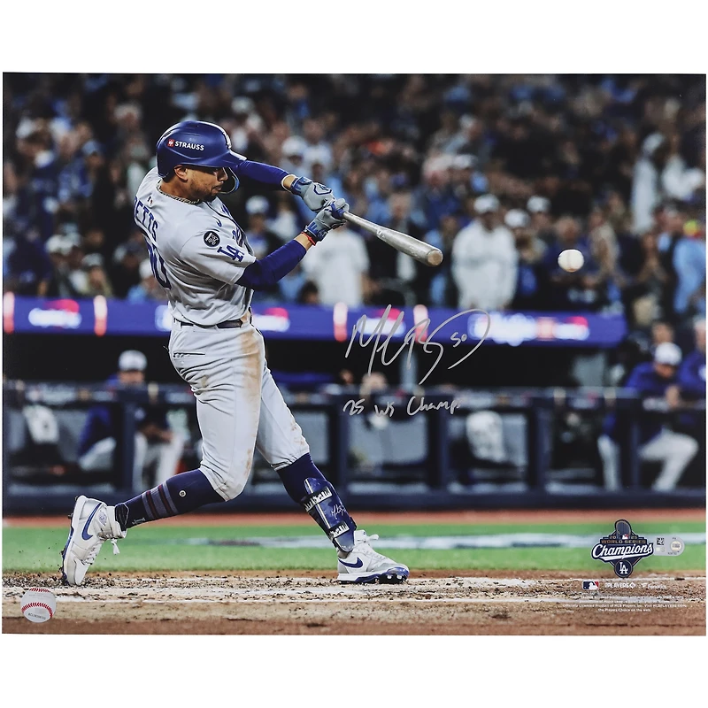 Mookie Betts Los Angeles Dodgers Autographed 2025 World Series Champions 16" x 20" Photograph with "25 WS Champs" Inscription