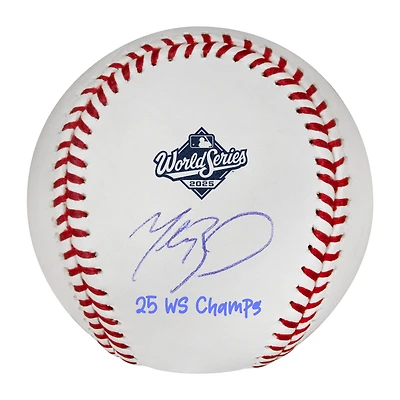 Mookie Betts Los Angeles Dodgers Autographed  2025 World Series Logo Baseball with "25 WS Champs" Inscription