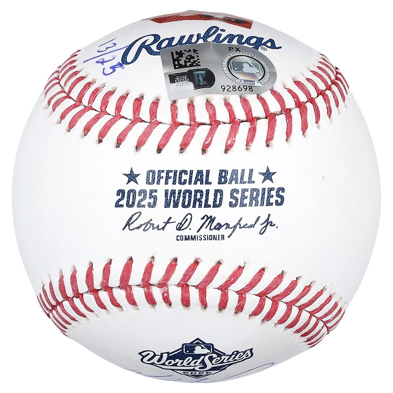 Mookie Betts Los Angeles Dodgers Autographed 2025 World Series Logo Baseball with Multiple Inscriptions - Limited Edition of 25