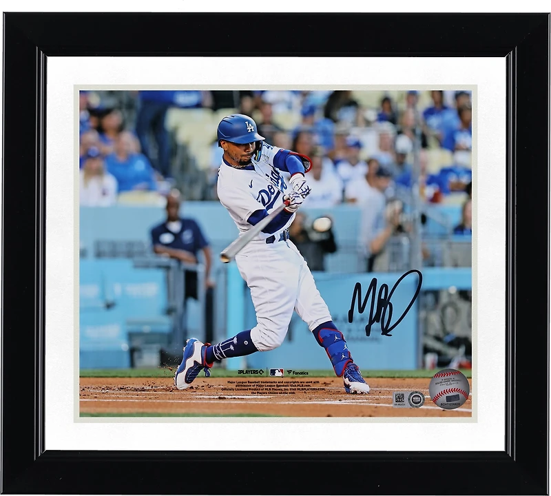 Mookie Betts Los Angeles Dodgers Autographed 8" x 10" White Jersey Hitting Photograph