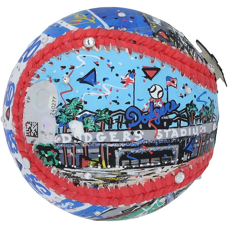 Ballon de baseball autographié par Mookie Betts des Dodgers de Los Angeles - Illustration de Charles Fazzino - LG20377133