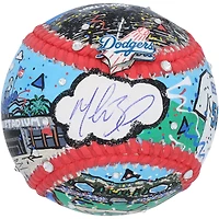 Ballon de baseball autographié par Mookie Betts des Dodgers de Los Angeles - Illustration de Charles Fazzino - LG20377136