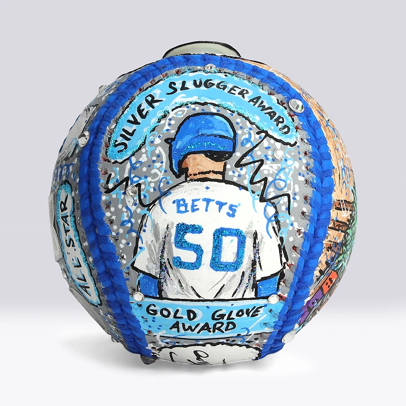 Mookie Betts Los Angeles Dodgers Autographed Baseball - Art by Charles Fazzino - NF70445969