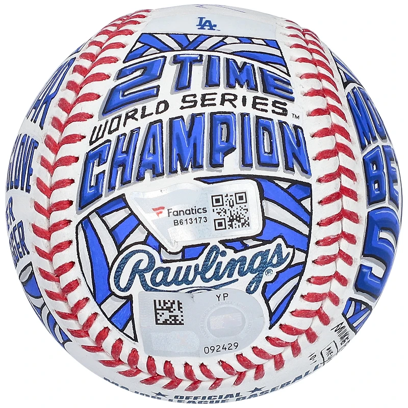 Baseball autographié par Mookie Betts des Los Angeles Dodgers - Illustration de Mike Floyd - #1 de l'édition limitée 1