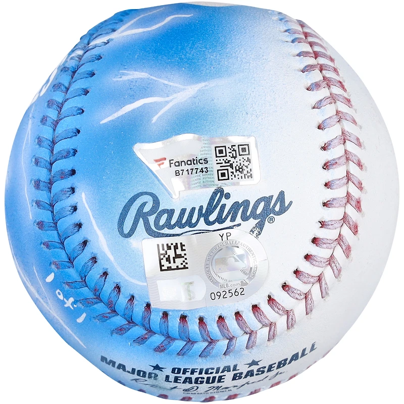 Ballon de baseball autographié par Mookie Betts des Los Angeles Dodgers - Illustration par Stadium Custom Kicks - #1 de l'édition limitée 1 - B717743