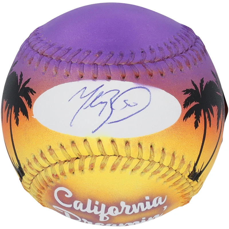 Balle de baseball autographiée par Mookie Betts des Los Angeles Dodgers - Illustration par Stadium Custom Kicks - #1 de l'édition limitée 1