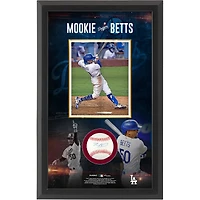 Boîte à ombre de baseball autographiée par Mookie Betts des Dodgers de Los Angeles