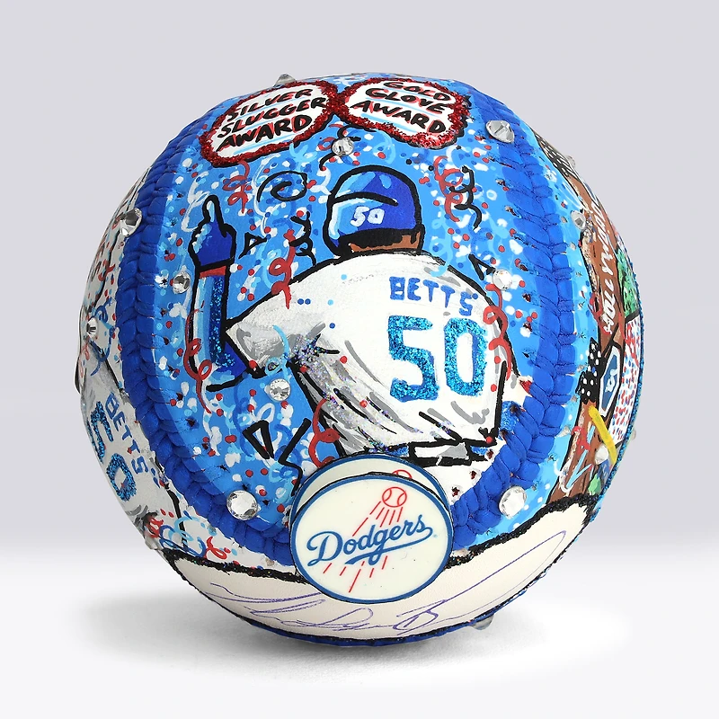 Mookie Betts Los Angeles Dodgers Autographed Baseball with Full Name Inscription - Art by Charles Fazzino - NF70445972