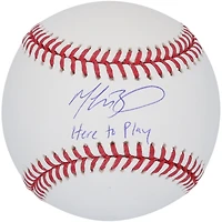 Ballon de baseball autographié par Mookie Betts des Dodgers de Los Angeles avec l'inscription « Here To Play »