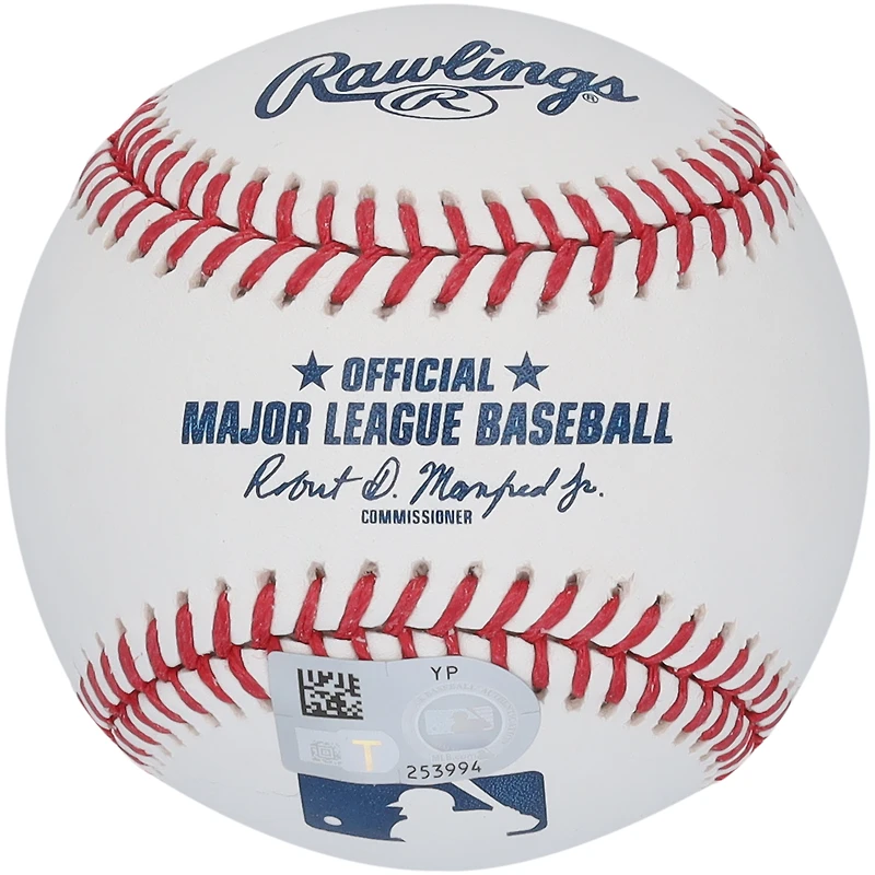 Ballon de baseball autographié par Mookie Betts des Dodgers de Los Angeles avec l'inscription « Here To Play »