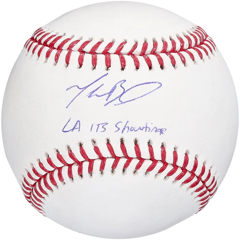 Baseball autographié par Mookie Betts des Los Angeles Dodgers avec l'inscription « LA It's Showtime »