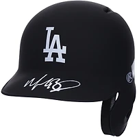 Casque de frappeur Rawlings Mini dédicacé par Mookie Betts des Los Angeles Dodgers, noir mat