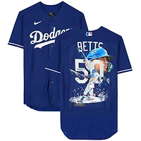 Maillot Nike bleu authentique dédicacé par Mookie Betts des Los Angeles Dodgers - Illustration de David Arrigo - Édition limitée n°1 sur 1 - WN55914271