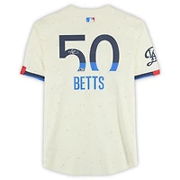 Maillot Nike City Connect crème dédicacé par Mookie Betts des Dodgers de Los Angeles