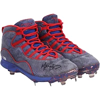 Mookie Betts Los Angeles Dodgers Autographed Game-Used Blue and Red Cleats from the 2021 MLB Season