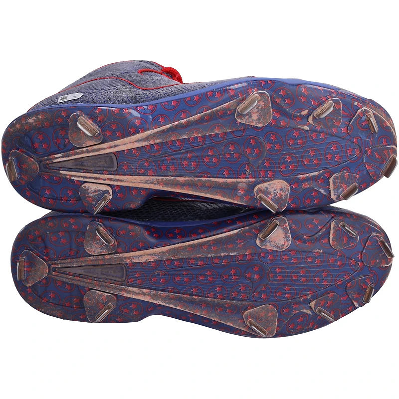 Mookie Betts Los Angeles Dodgers Autographed Game-Used Blue and Red Cleats from the 2021 MLB Season