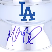 Mookie Betts Los Angeles Dodgers Autographed Rawlings Chrome Mini Batting Helmet - Signed in Blue Ink