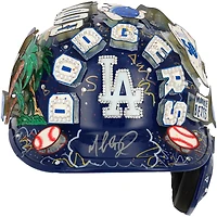 Casque de frappeur Rawlings Mach Pro autographié par Mookie Betts des Los Angeles Dodgers - Illustration de Charles Fazzino - XP14012985