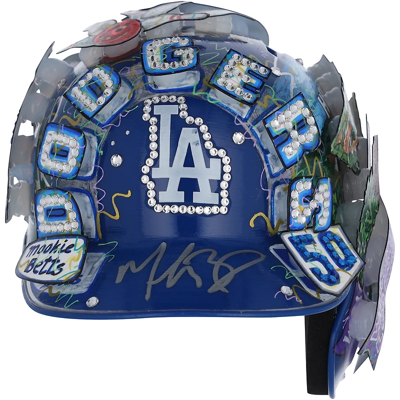 Mookie Betts Los Angeles Dodgers Autographed Rawlings Mini Batting Helmet - Art by Charles Fazzino - RG13322292