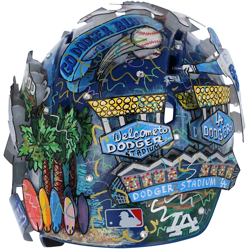 Mookie Betts Los Angeles Dodgers Autographed Rawlings Mini Batting Helmet - Art by Charles Fazzino - RG13322292