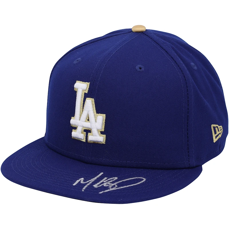 Casquette New Era dédicacée Royal Gold Program 2021 des Los Angeles Dodgers de Mookie Betts