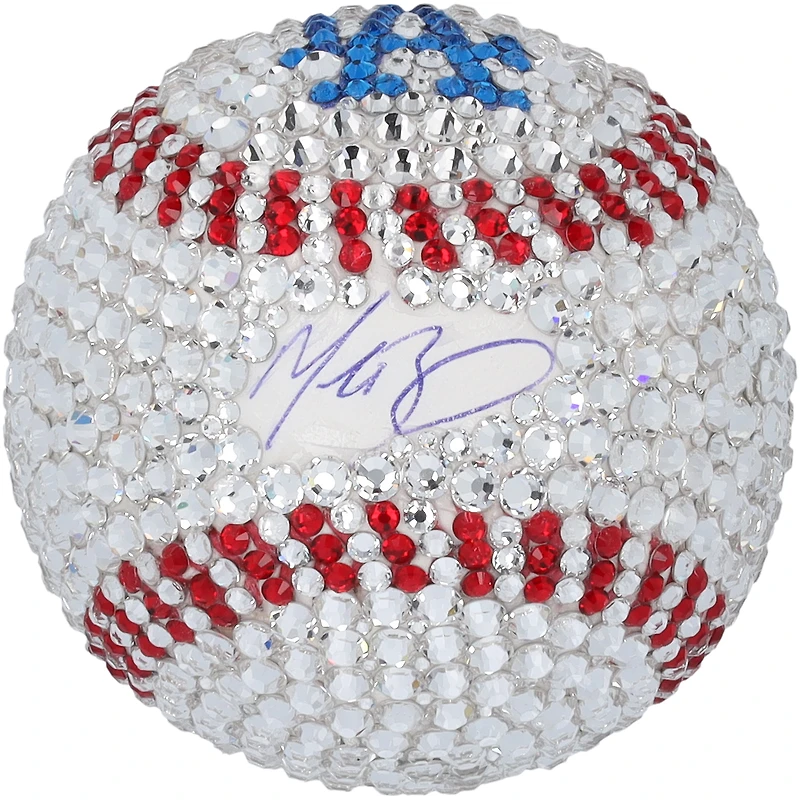 Balle de baseball en cristal Swarovski autographiée par Mookie Betts des Dodgers de Los Angeles – Illustration par Rock On Sports