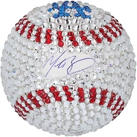 Balle de baseball en cristal Swarovski autographiée par Mookie Betts des Dodgers de Los Angeles – Illustration par Rock On Sports
