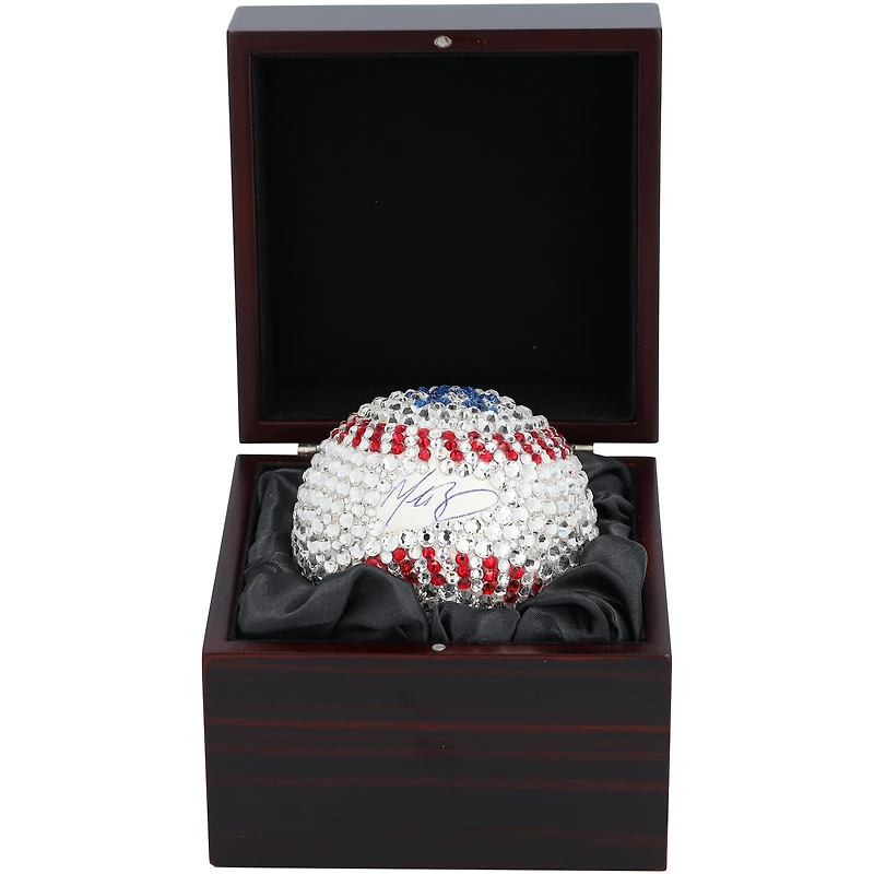 Balle de baseball en cristal Swarovski autographiée par Mookie Betts des Dodgers de Los Angeles – Illustration par Rock On Sports