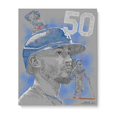 Mookie Betts Los Angeles Dodgers Unsigned 16" x 20" Photo Print - Art by Maz Adams