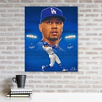 Impression giclée sur toile tendue non signée Mookie Betts Los Angeles Dodgers 20" x 24" - Conçue par l'artiste Brian Konnick