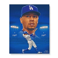 Mookie Betts Los Angeles Dodgers Unsigned Stretched 20" x 24" Canvas Giclee Print - Designed by Artist Brian Konnick
