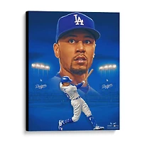 Mookie Betts Los Angeles Dodgers Unsigned Stretched 20" x 24" Canvas Giclee Print - Designed by Artist Brian Konnick