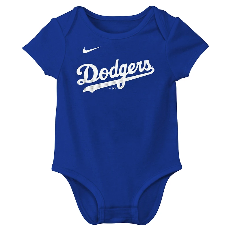 Newborn & Infant Nike Jackie Robinson Royal Los Angeles Dodgers Fuse Name Number Bodysuit
