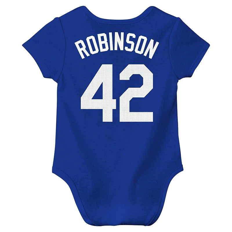 Newborn & Infant Nike Jackie Robinson Royal Los Angeles Dodgers Fuse Name Number Bodysuit