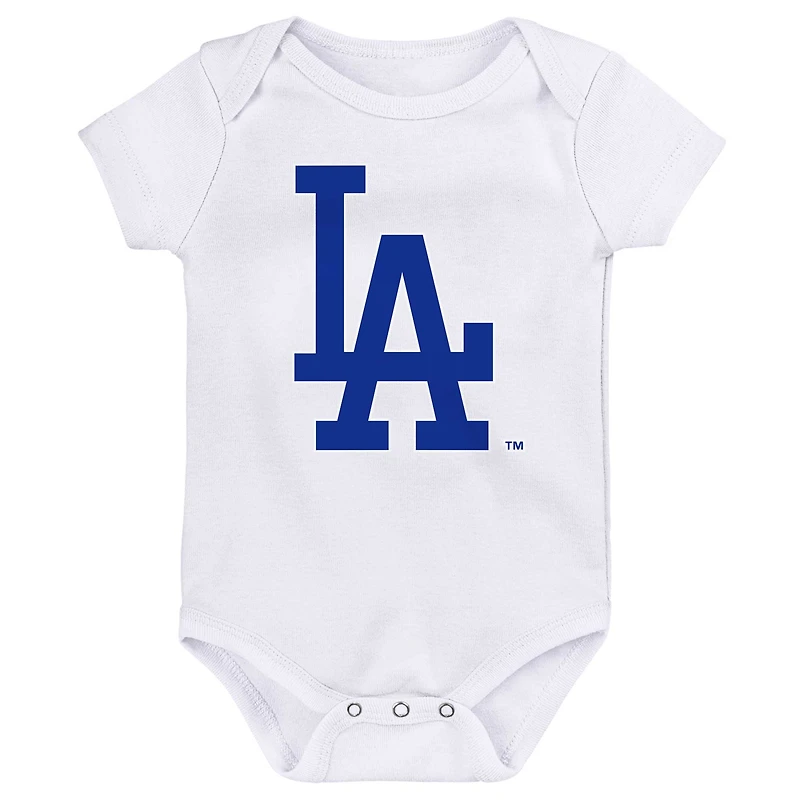 Newborn & Infant Royal/White/White Los Angeles Dodgers Minor League Player Three-Pack Bodysuit Set