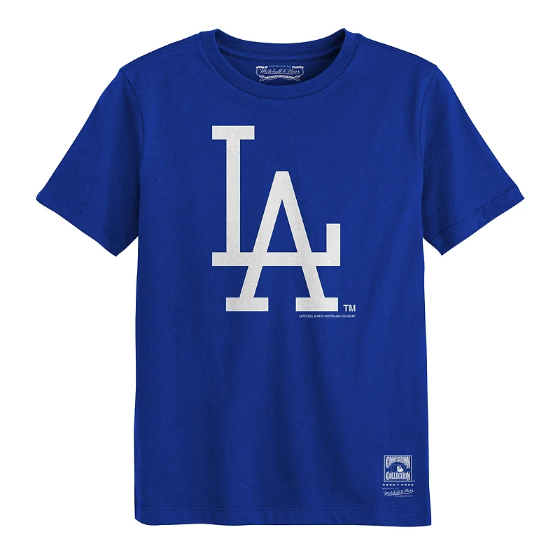 T-shirt Mitchell & Ness Royal Los Angeles Dodgers à logo rétro pour enfants d'âge préscolaire