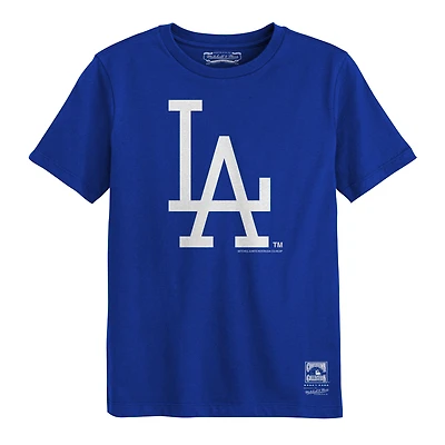 T-shirt Mitchell & Ness Royal Los Angeles Dodgers à logo rétro pour enfants d'âge préscolaire
