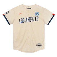 Maillot de joueur Nike Freddie Freeman crème Los Angeles Dodgers 2024 City Connect Limited pour enfants d'âge préscolaire