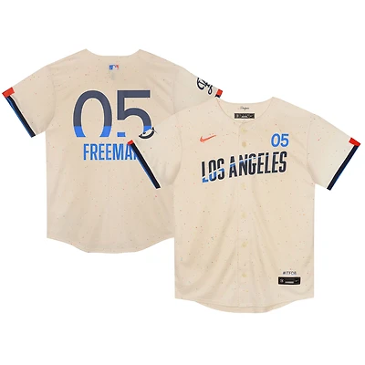Maillot de joueur Nike Freddie Freeman crème Los Angeles Dodgers 2024 City Connect Limited pour enfants d'âge préscolaire