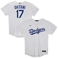 Maillot Nike Shohei Ohtani blanc pour enfant d'âge préscolaire, réplique à domicile des Dodgers de Los Angeles