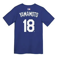 Preschool Yoshinobu Yamamoto Rush Blue Los Angeles Dodgers Name & Number T-Shirt