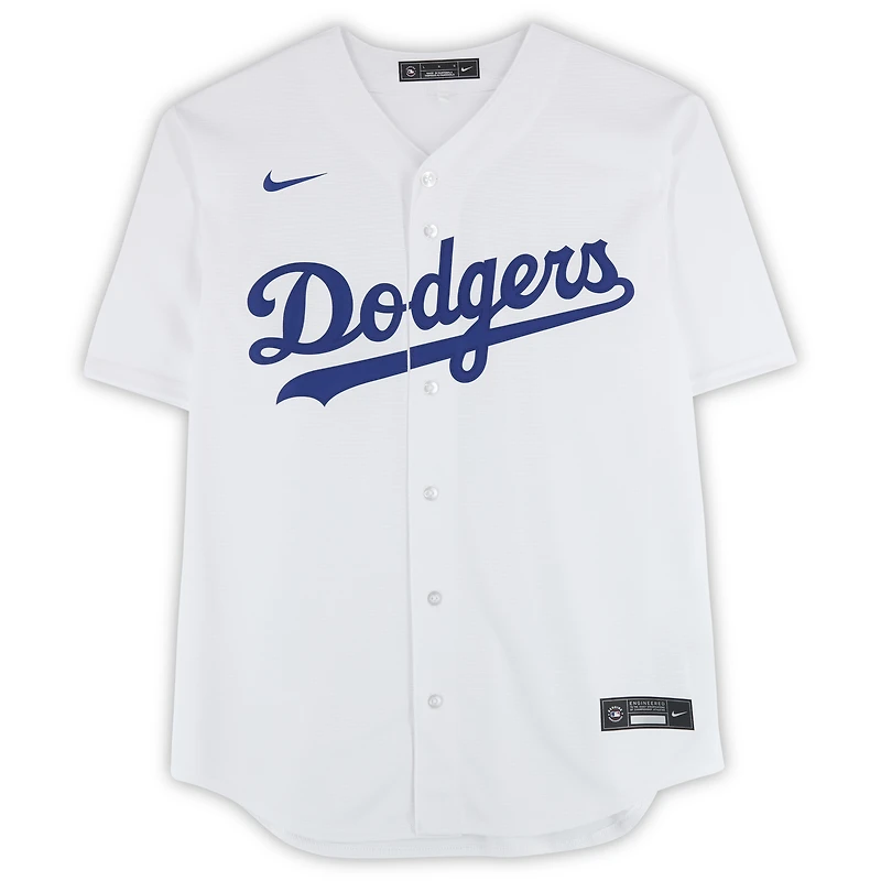 Maillot Nike blanc dédicacé par Rōki Sasaki des Dodgers de Los Angeles - Signature Kanji