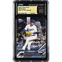 Roki Sasaki, lanceur japonais des Dodgers de Los Angeles, collection Topps Now 2024, signe avec les Dodgers hors saison #OS-13, authentifiée CGC, état PRISTINE 10.