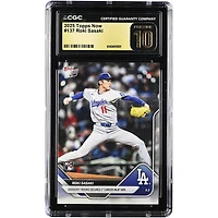 Carte de recrue Roki Sasaki des Dodgers de Los Angeles 2025 Topps Now, première victoire en MLB, n° 137, authentifiée CGC, état PRISTINE 10.