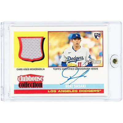 Carte de recrue autographiée de Roki Sasaki (Los Angeles Dodgers), collection Topps Heritage Clubhouse 2025, GU Relic #CCAR-RS #2/25