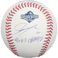 Roki Sasaki Los Angeles Dodgers Autographed  2025 World Series Logo Baseball with "25 WS Champs" Inscription