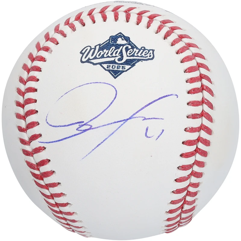 Roki Sasaki Los Angeles Dodgers Autographed 2025 World Series Logo Baseball