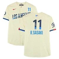 Maillot Nike City Connect crème dédicacé par Roki Sasaki des Dodgers de Los Angeles