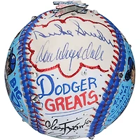 Ballon de baseball autographié par Sandy Koufax, Don Drysdale et Duke Snider des Dodgers de Los Angeles - Illustration de Charles Fazzino
