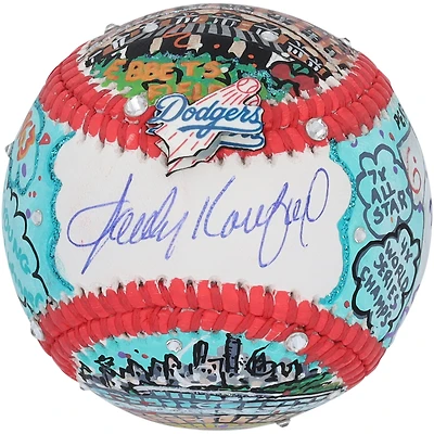 Ballon de baseball autographié par Sandy Koufax des Dodgers de Los Angeles - Illustration de Charles Fazzino - LG20377148